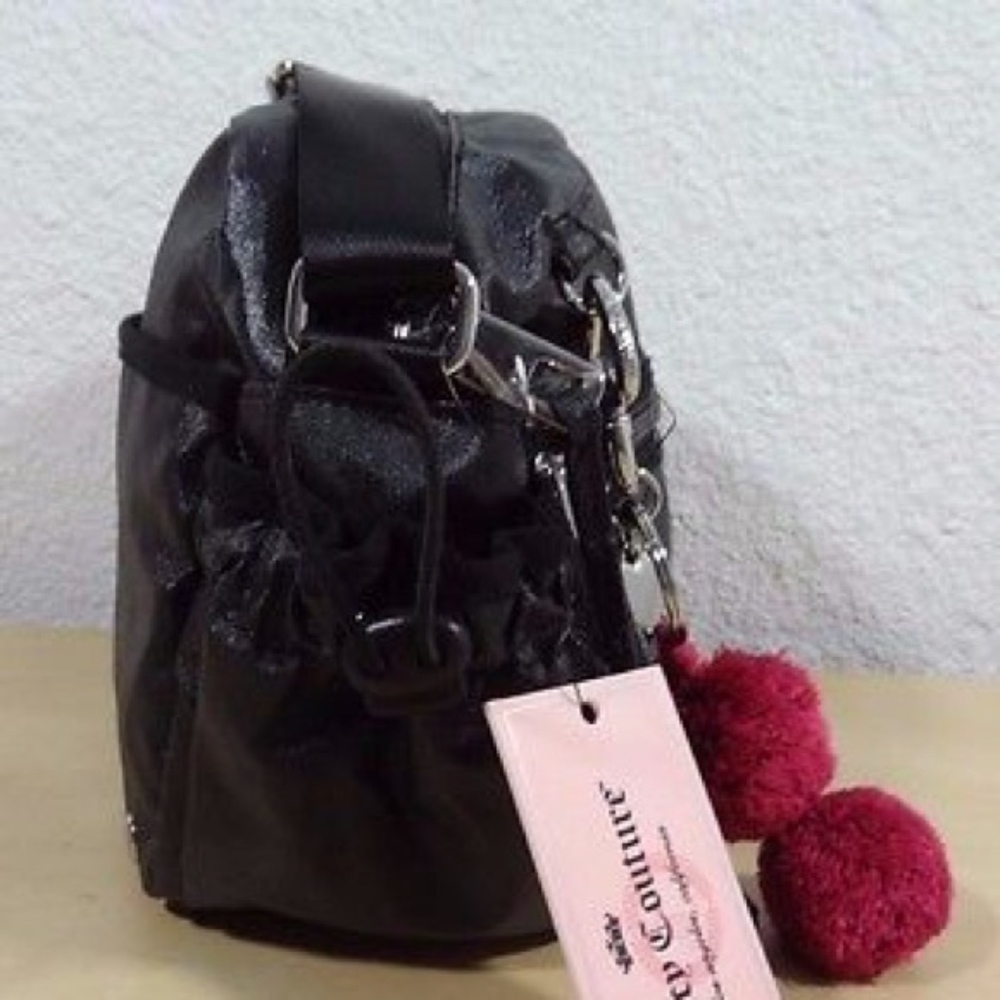 Juicy Couture Black Coated Canvas Bag Key Fob NWT - Picture 5 of 8